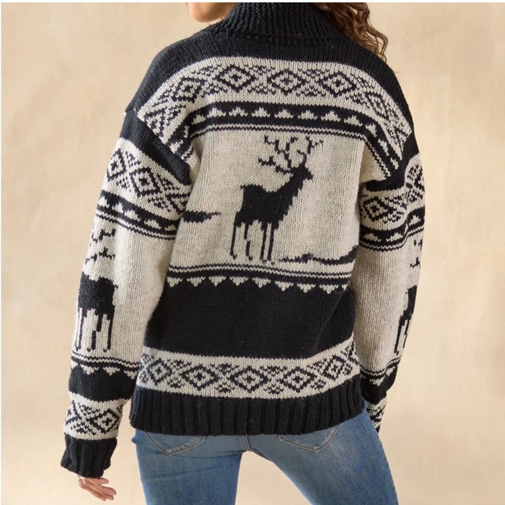 NWT LOST HORIZONS Handmade Wool Knitwear, Fleece Lined, Zip front Cardigan, S - Picture 3 of 12